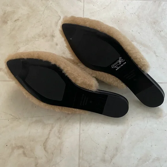 Jenni Kayne Tan Shearling Mules - Picture 11 of 11